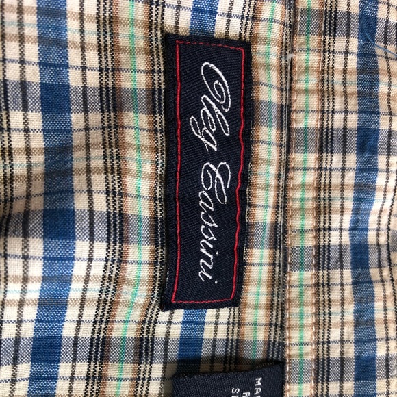 Oleg Cassini plaid long sleeve used shirt - Picture 2 of 5